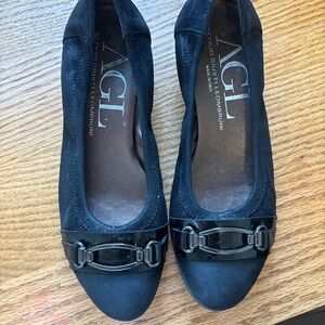 AGL Black Flats with 1in Heel